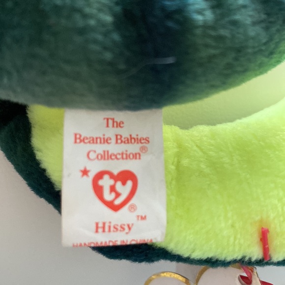 Gifted to a buyer. Ty Beanie Babies Original Hissy the snake.Born April 4, 1997. - Picture 8 of 10